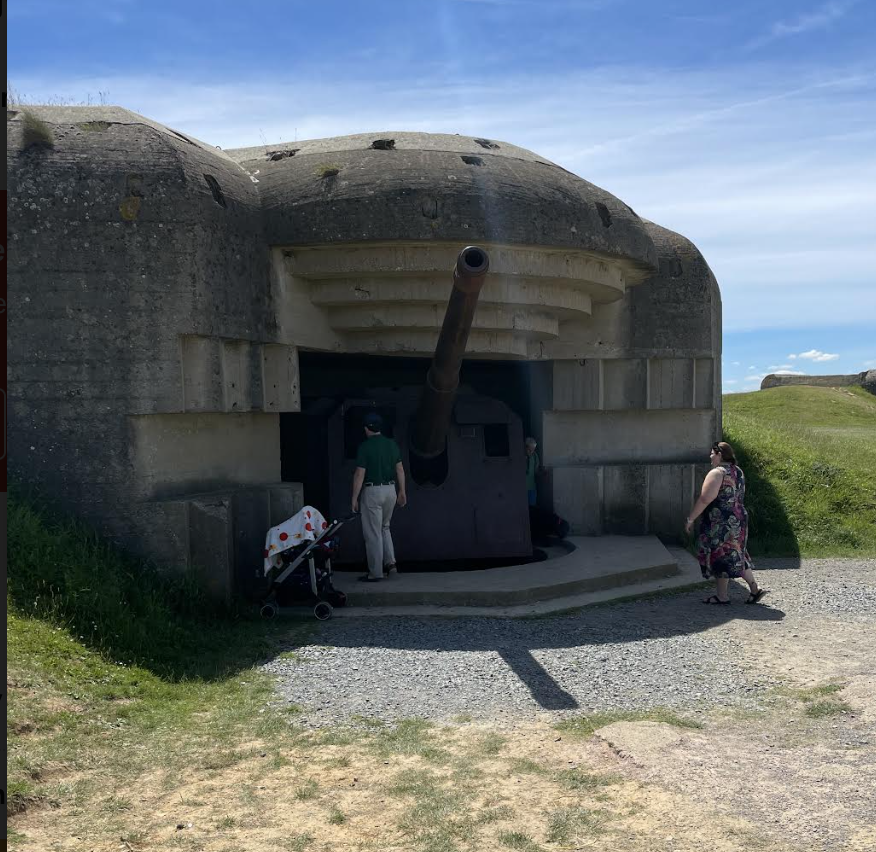 Nazi artillery battery on Omaha Beach in Normandy